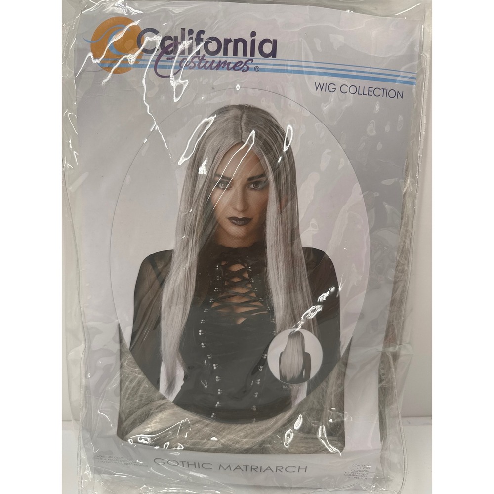 California Costumes Gothic Matriarch Wig Long Grey Silver Straight 70879